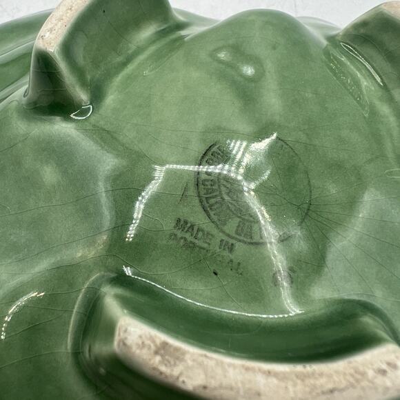 Vintage Bordallo Pinheiro Grape Leaf Candy Dish Autumn 7.25" Portugal Majolica - Picture 5 of 6